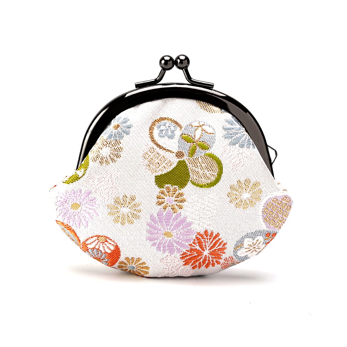 Kyoto Geibido Nishijin Weave 2.6-Inch Coin Purse Wallet Handcrafted by Artisans, Japanese Pattern, Made in Japan, white : Clothing, Shoes & Jewelry