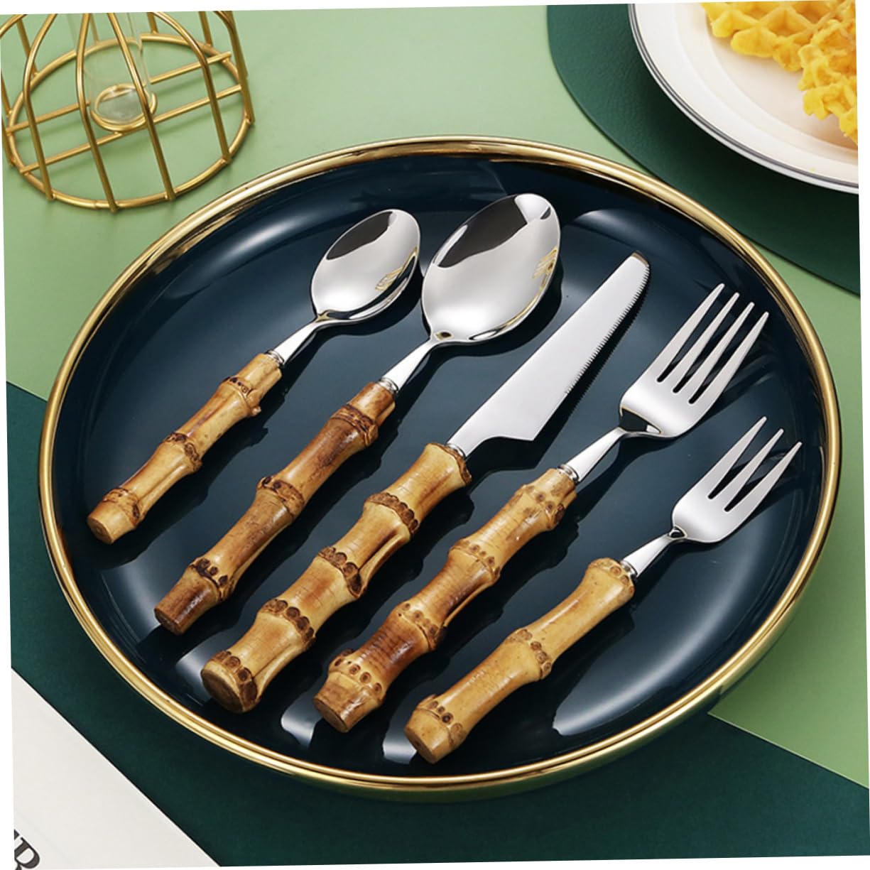 ABOOFAN 2 Set Set Di Posate in Accessori Occidentale Riutilizzabile Colino Gadget Portatile Organizzatore Piatto Ciotole Utensile Kit Acciaio Inossidabile
