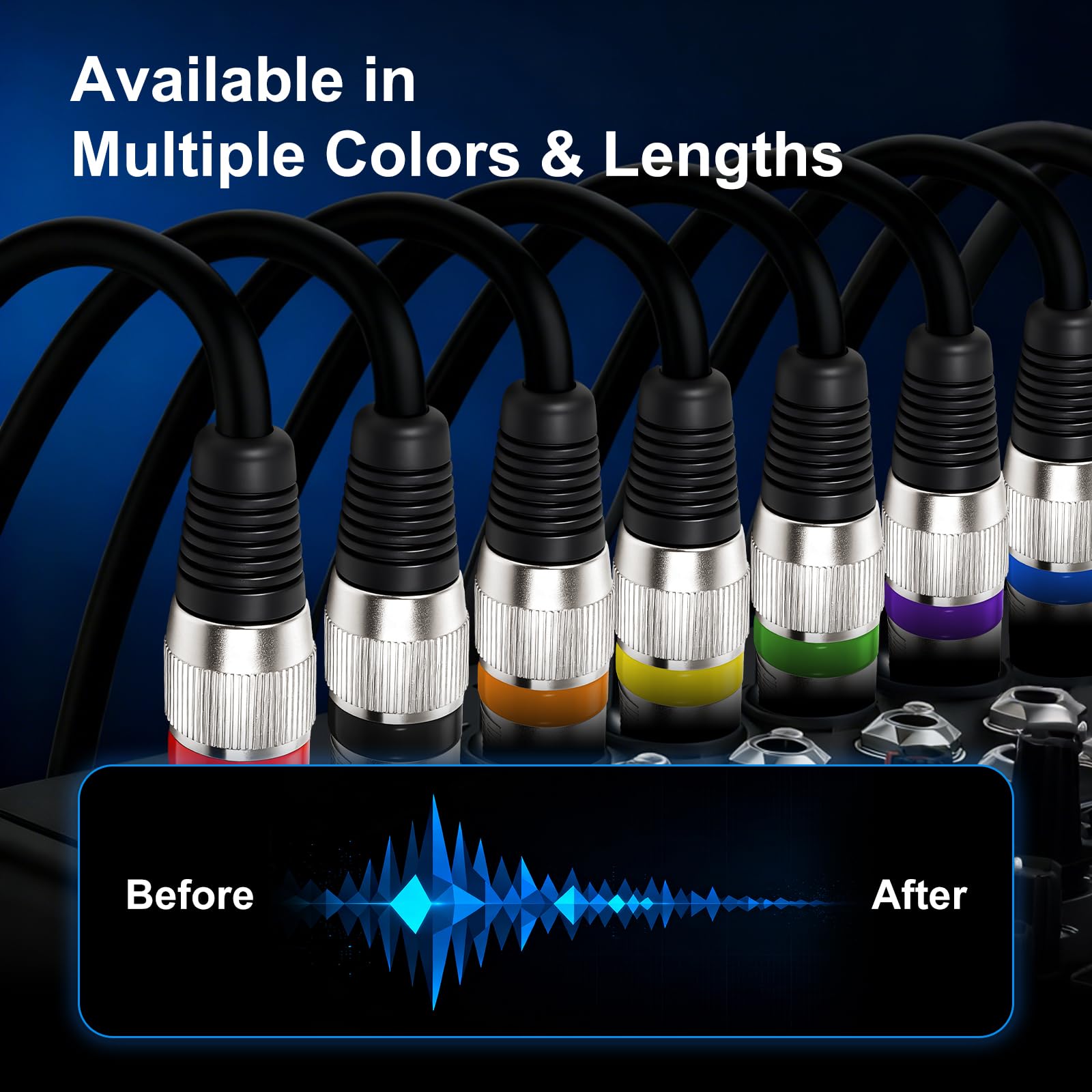 Cavo bilanciato per microfono XLR maschio a femmina, 6,1 m, confezione da 2, cavo XLR a 3 pin maschio a femmina per altoparlante o sistema PA, rivestimento in PVC