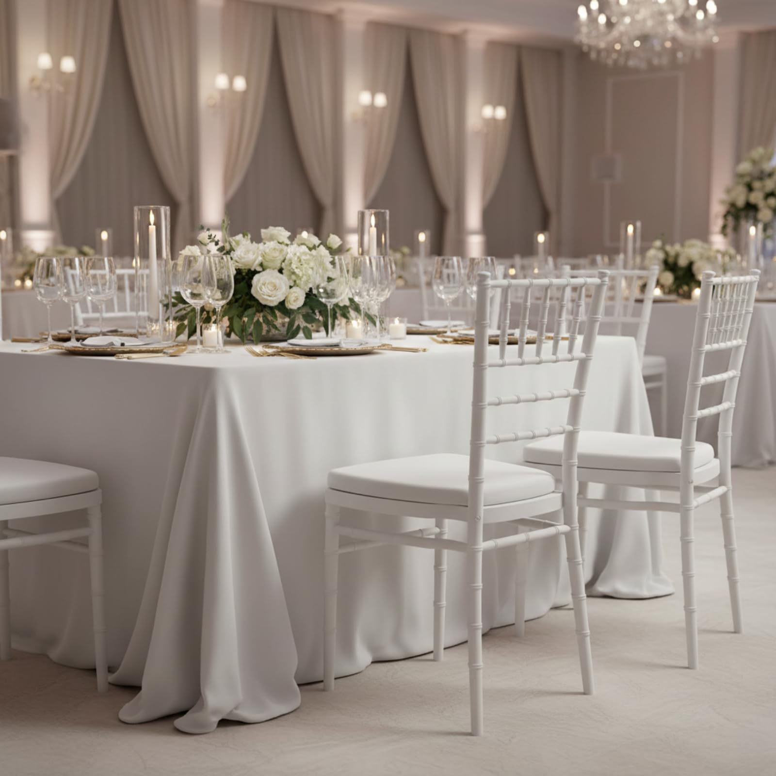Pack de 4 Sillas Elegantes Modelo Tiffany/Chiavari Blancas ECO24 Bodas, Eventos Especiales y Decoración de Interiores-