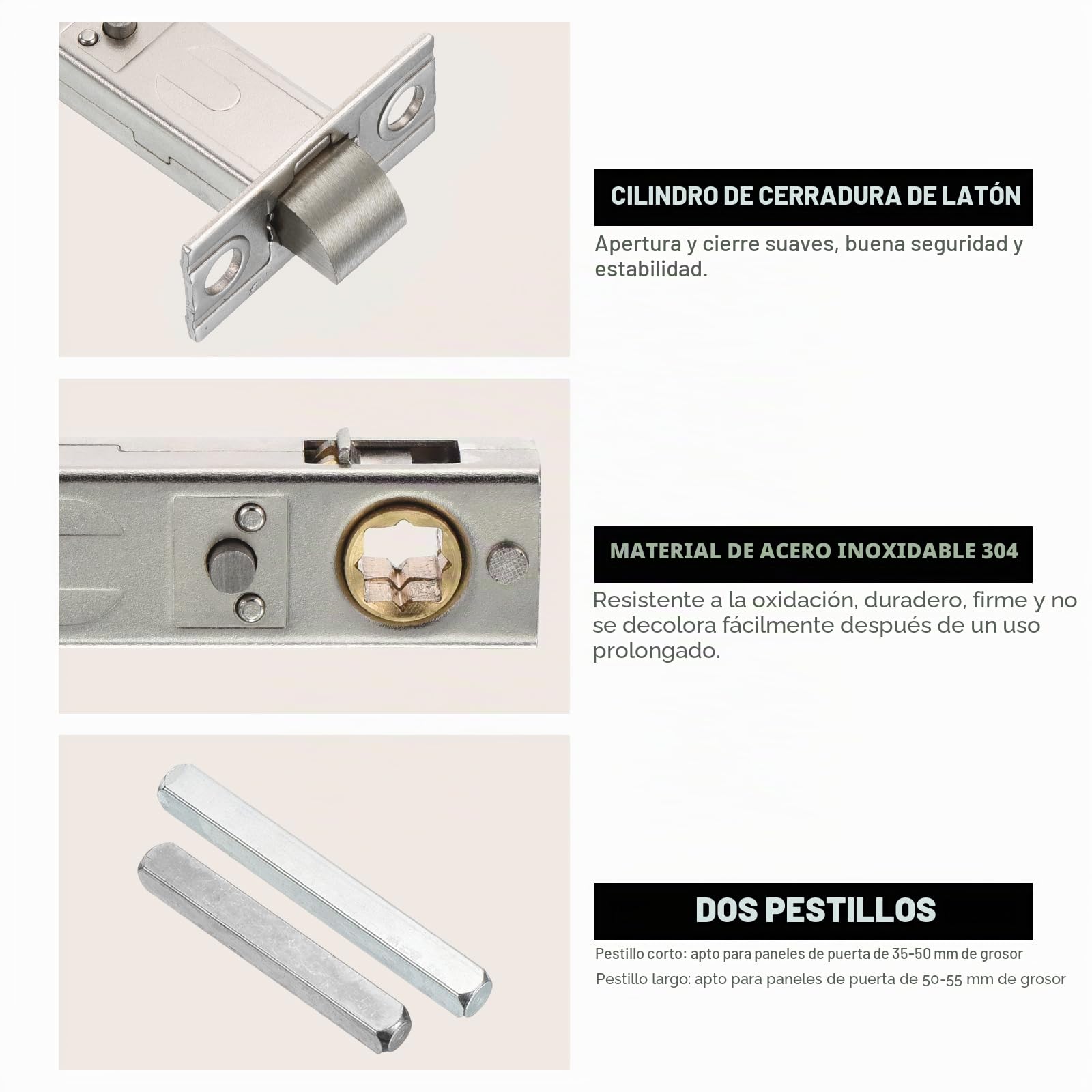 PATIKIL Redondo Empotrado Puerta Cerradura Oculto Empotrado Copa Plata | Puerta Manija, Muebles Tirones Cierre Perilla, Inoxidable Acero 304, para Privacidad Bolsillo Puerta
