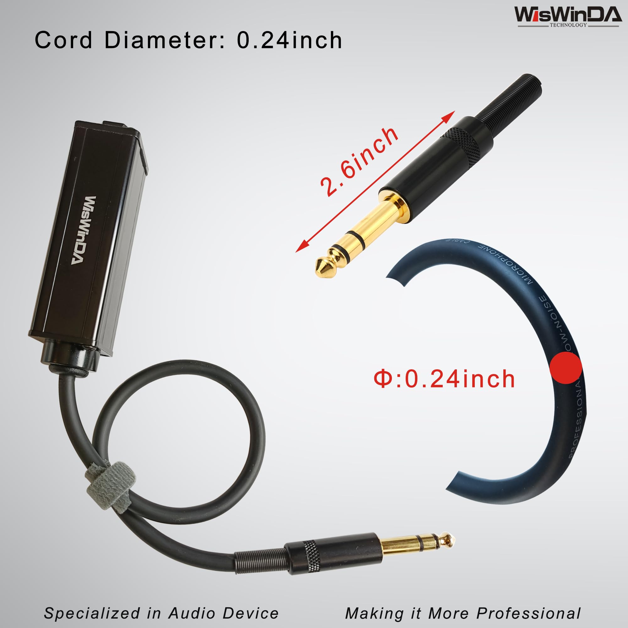 Pro TRS/TS-1S - Micrófono eliminador de zumbido multiusos de 6.35 1/4 pulgadas y reproductor de audio, aislamiento de ruido de bucle de tierra, filtro de ruido de versión estéreo de alta