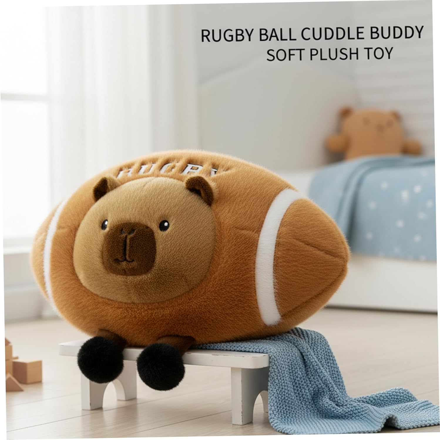 Football Capybara Stuffed Animal, 22 Inch Soft PP Cotton Plush Pillow Toy for Kids & Sofa Decor