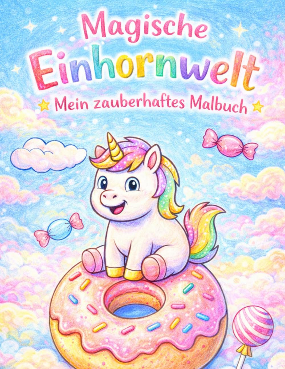 Magische Einhornwelt: Mein zauberhaftes Malbuch: 21 süße Einhorn-Motive mit extra dicken Linien für Kinder ab 3 Jahren