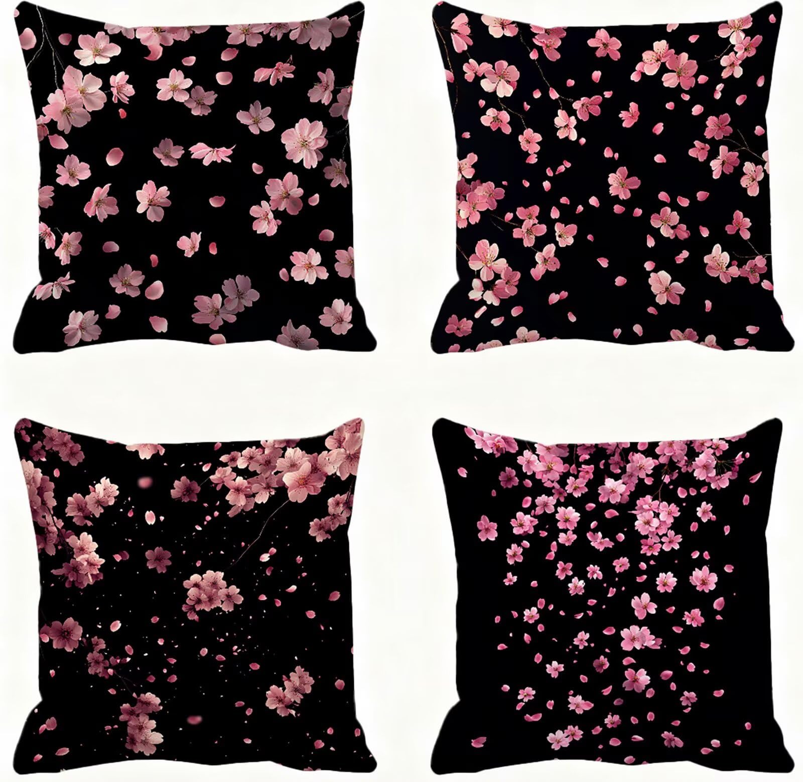 Decoration automne avec la taie oreiller 60x60 rose et noir