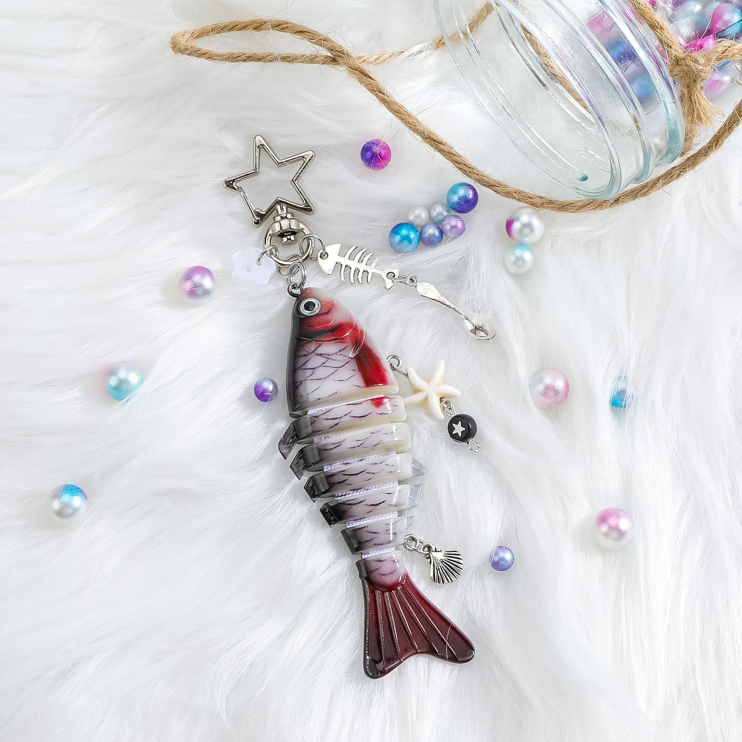 Fish Keychain for Women Realistic Fish Bag Charm Fishing Keychains Y2K Accessory for Keys Bags Phone image 3