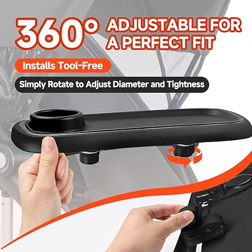 Miniatura 3 de Bandeja de aperitivos compatible con UPPAbaby cochecito, bandeja para cochecito para UPPAbaby Vista, Vista V2, Cruz, Cruz V2, bandejas para