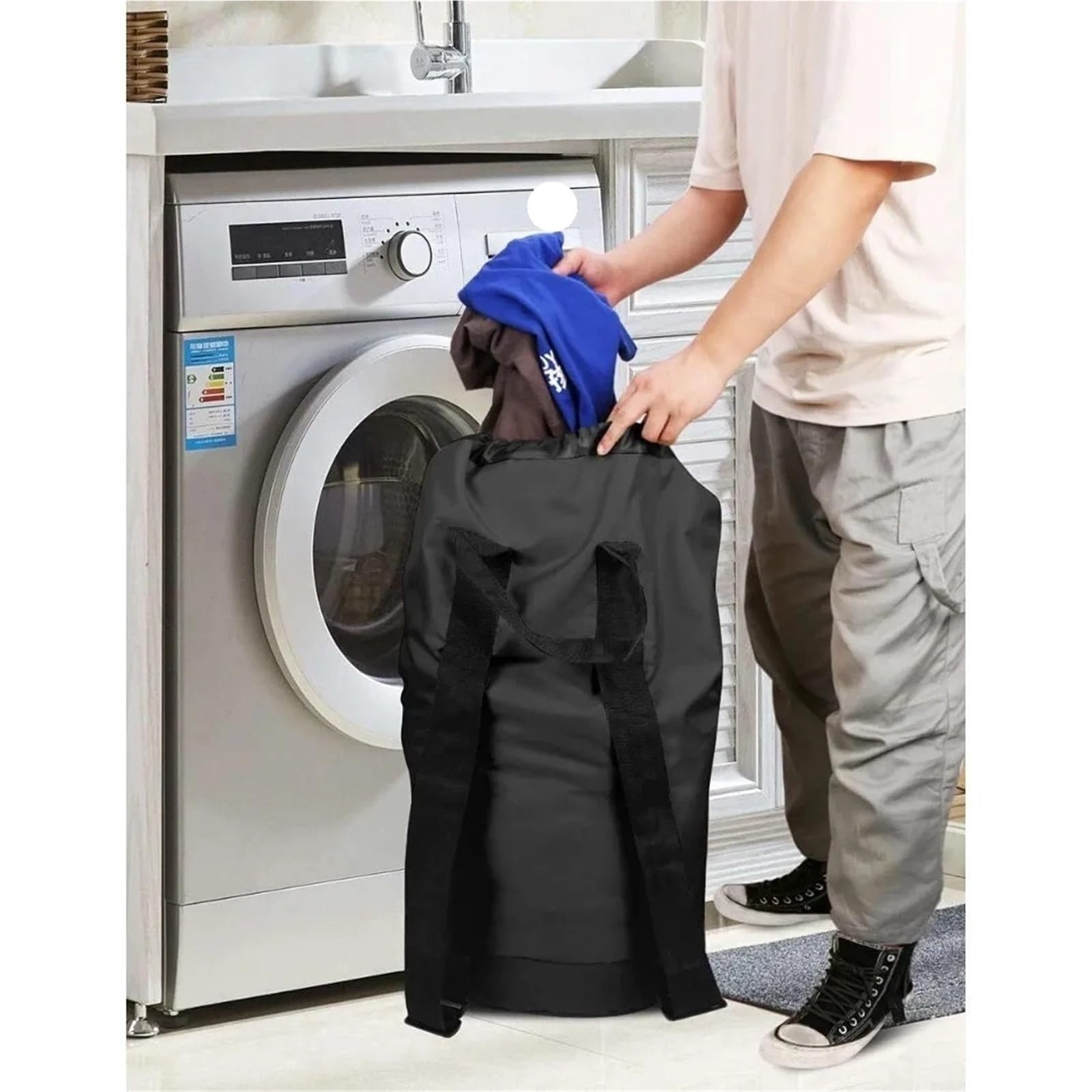 Wäschesack, Wäscherucksack mit Schultergurten Für Zuhause, Reisen, Camping