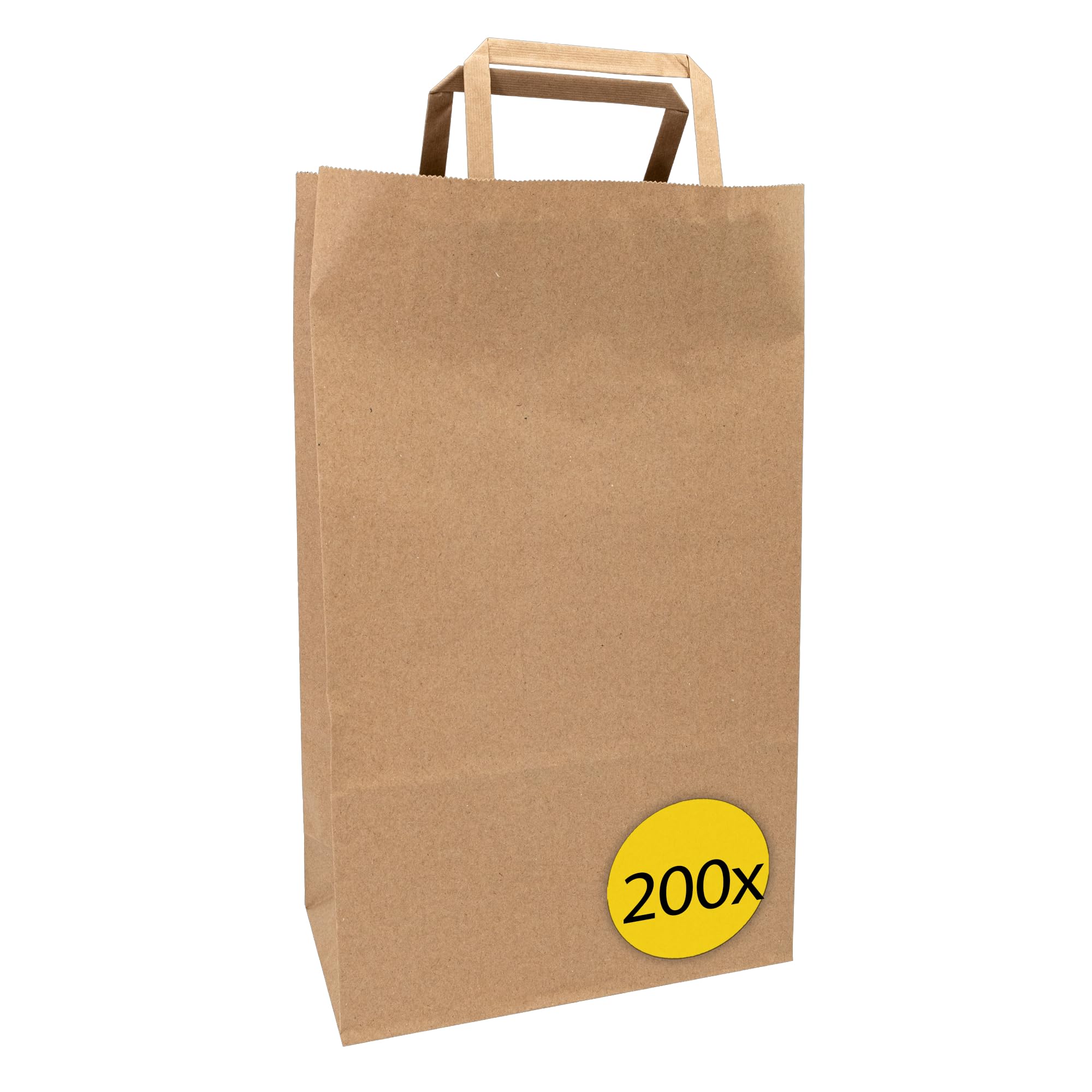 Idena 50064-200 - Sacs en papier avec anse, 200 pièces, 32 x 16 x 45 cm, Sacs cadeaux en papier kraft