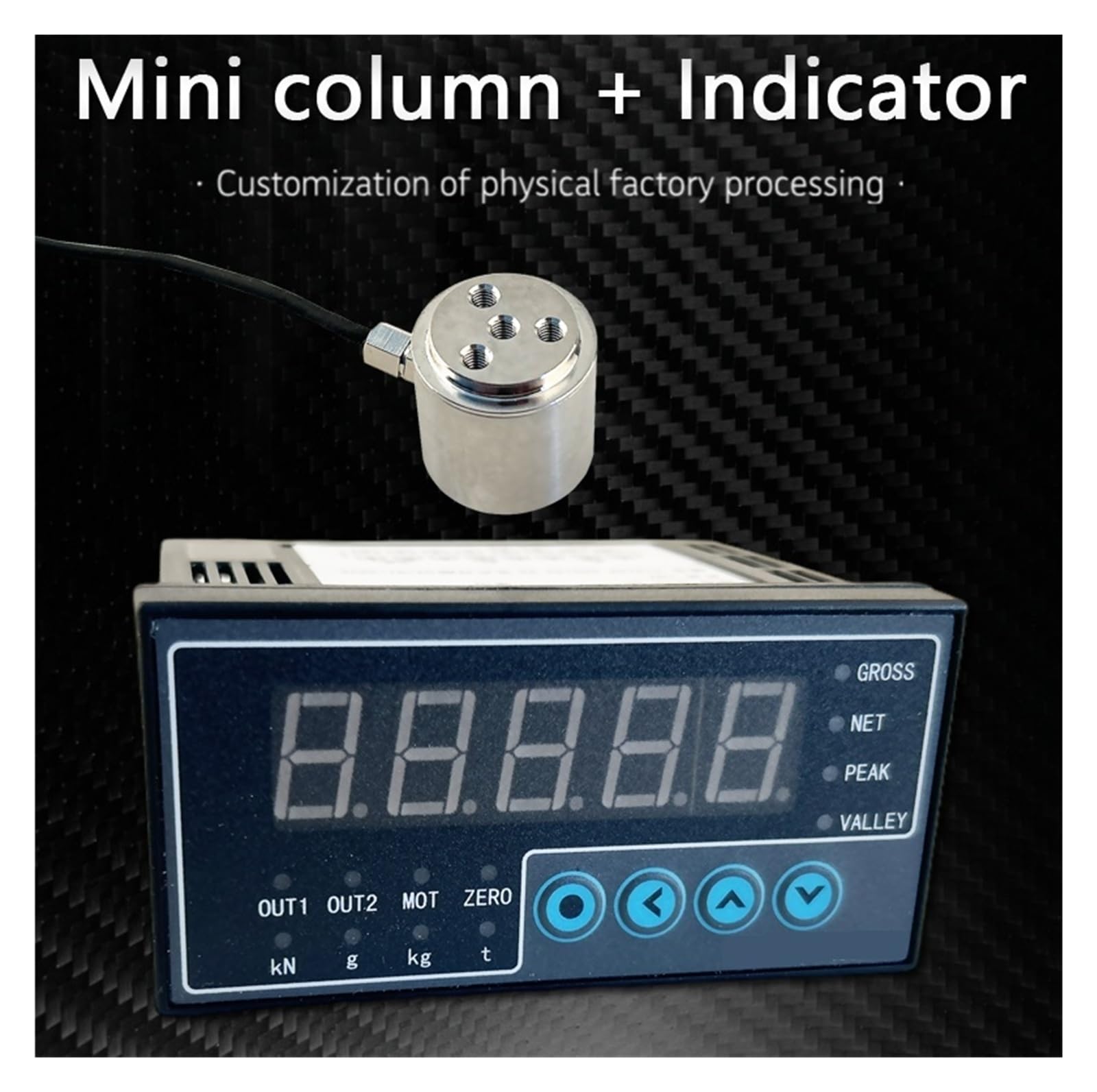 Célula de carga de botón de alta precisión de 0-200 kg con pantalla, transductor de fuerza de compresión for uso industrial. para medir fuerza(50KG Display)