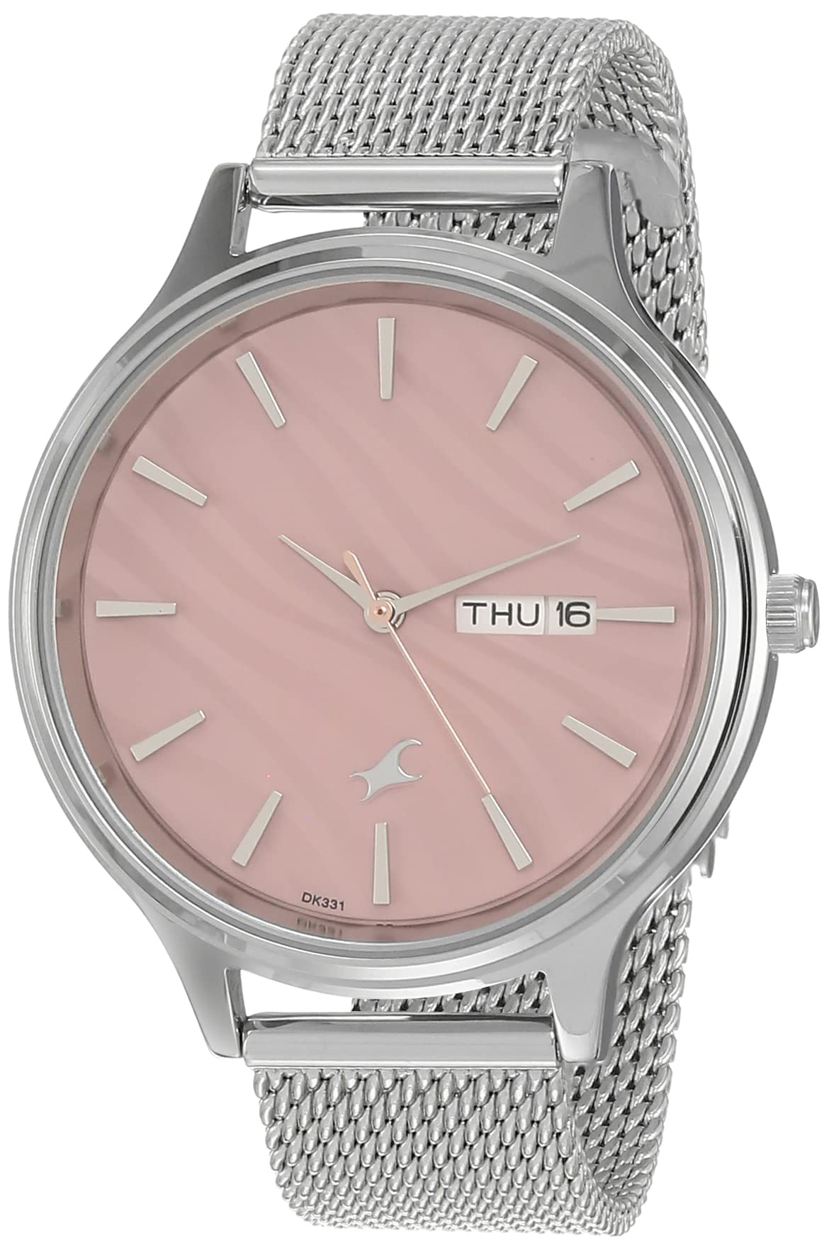 Fastrack Ruffles Quartz Analog with Day and Date Pink Dial Stainless Steel Strap Watch for Girls-NR6207SM01 (B08D3P3HPJ) Amazon Price History, Amazon Price Tracker