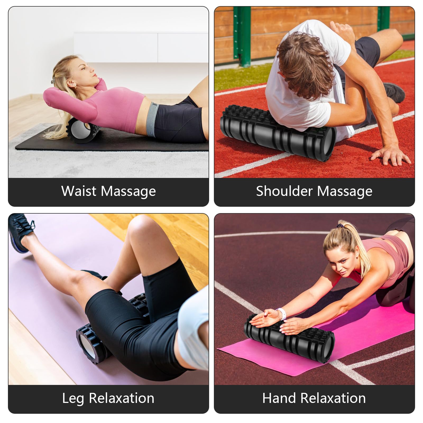 Foam Roller, Roller Pilates per Tensione Muscolare Rullo Massaggio Muscolare, 30×8cm Rivitalizza il Tuo Corpo Sulla Colonna Vertebrale e Sulle Gambe