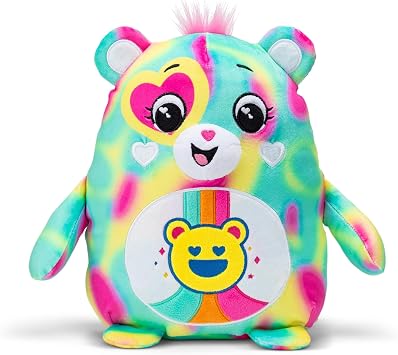 Care Bears Squishy 10 Plush Good Vibes Bear - Soft Huggable Squishy Material! Good for Girls and Boys, Employees, Collectors, Ages 4+