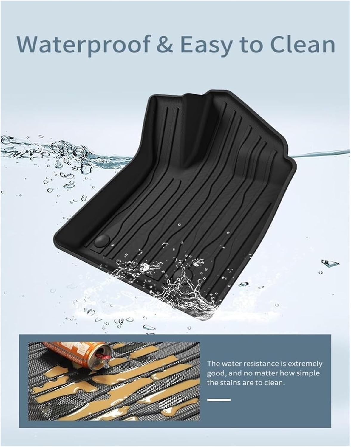 TPE Floor Mats and Cargo Liner Compatible with BYD Atto 3 / Yuan Plus 2025 2024 2023 All Weather Floor Liners Trunk Mat TPE Heavy Duty Pad(3PCS LHD)