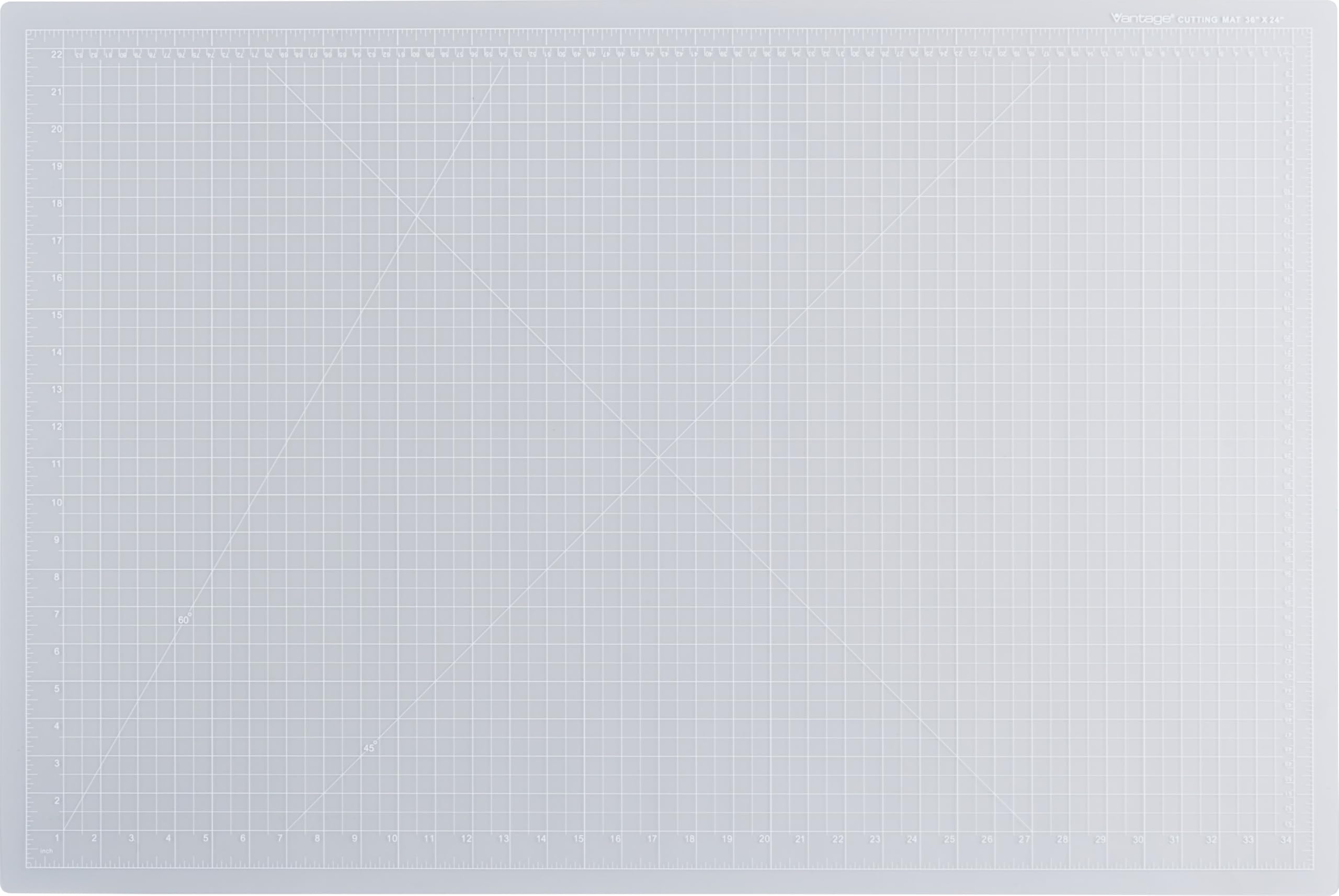 Vantage 10683 See-Through Premium Self-Healing Cutting Mat, 24"x36", 1/2" Grid, 5 Layers for Max Healing, Perfect for Crafts & Sewing, Clear