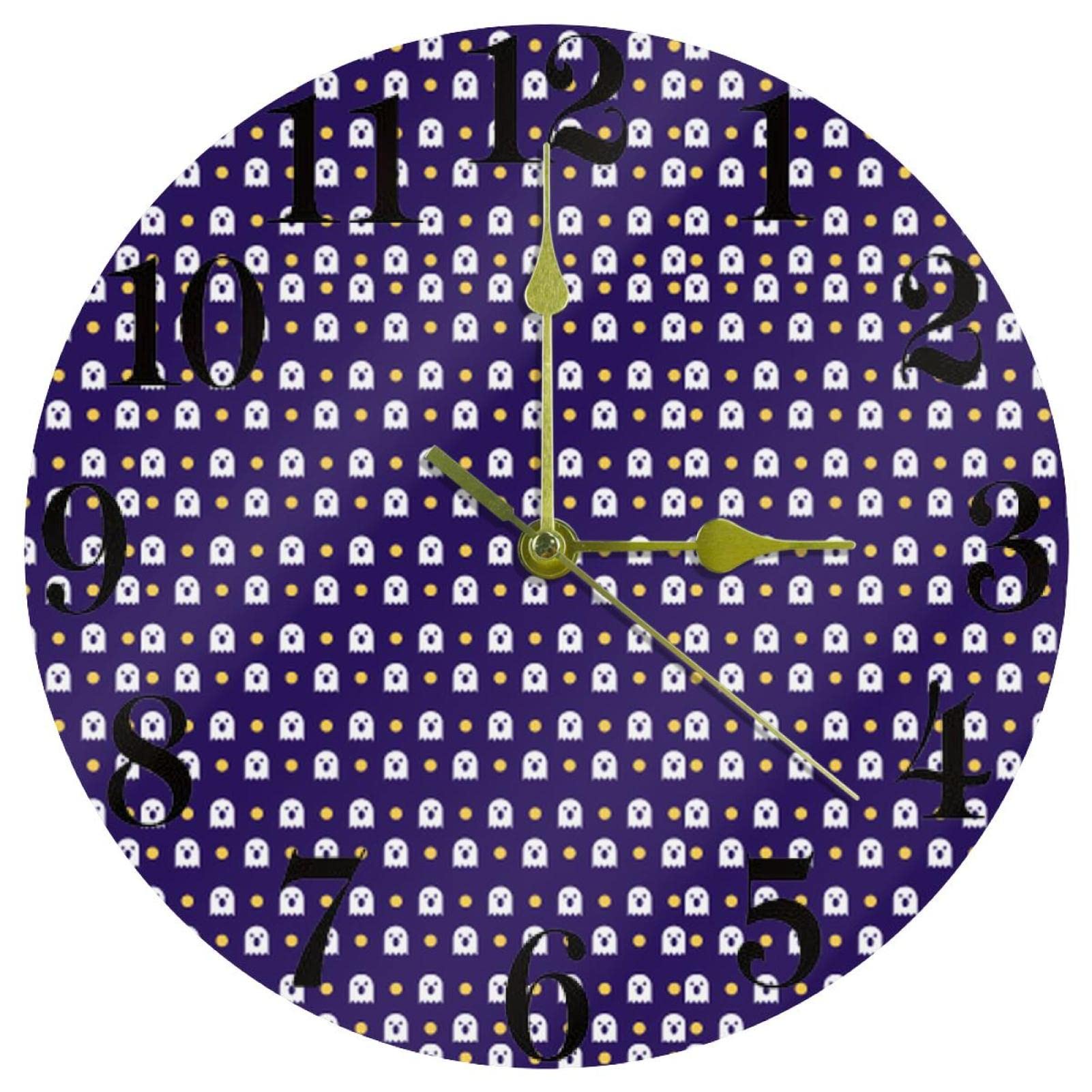 Horloge murale à quartz Halloween 25,4 cm silencieuse ronde pour cuisine