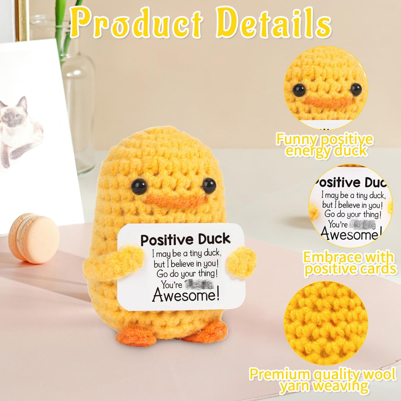 Positive Duck Emotional Support Duck Crochet - Image 4