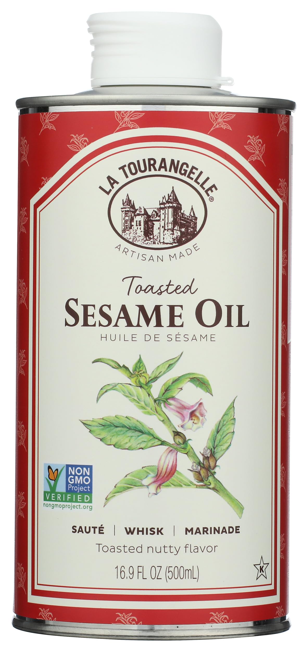 La Tourangelle Toasted Sesame Oil 16.9 Fl. Oz., All-Natural, Artisanal, Great for Stir Fry, Curries, Noodles, or as a Marinade
