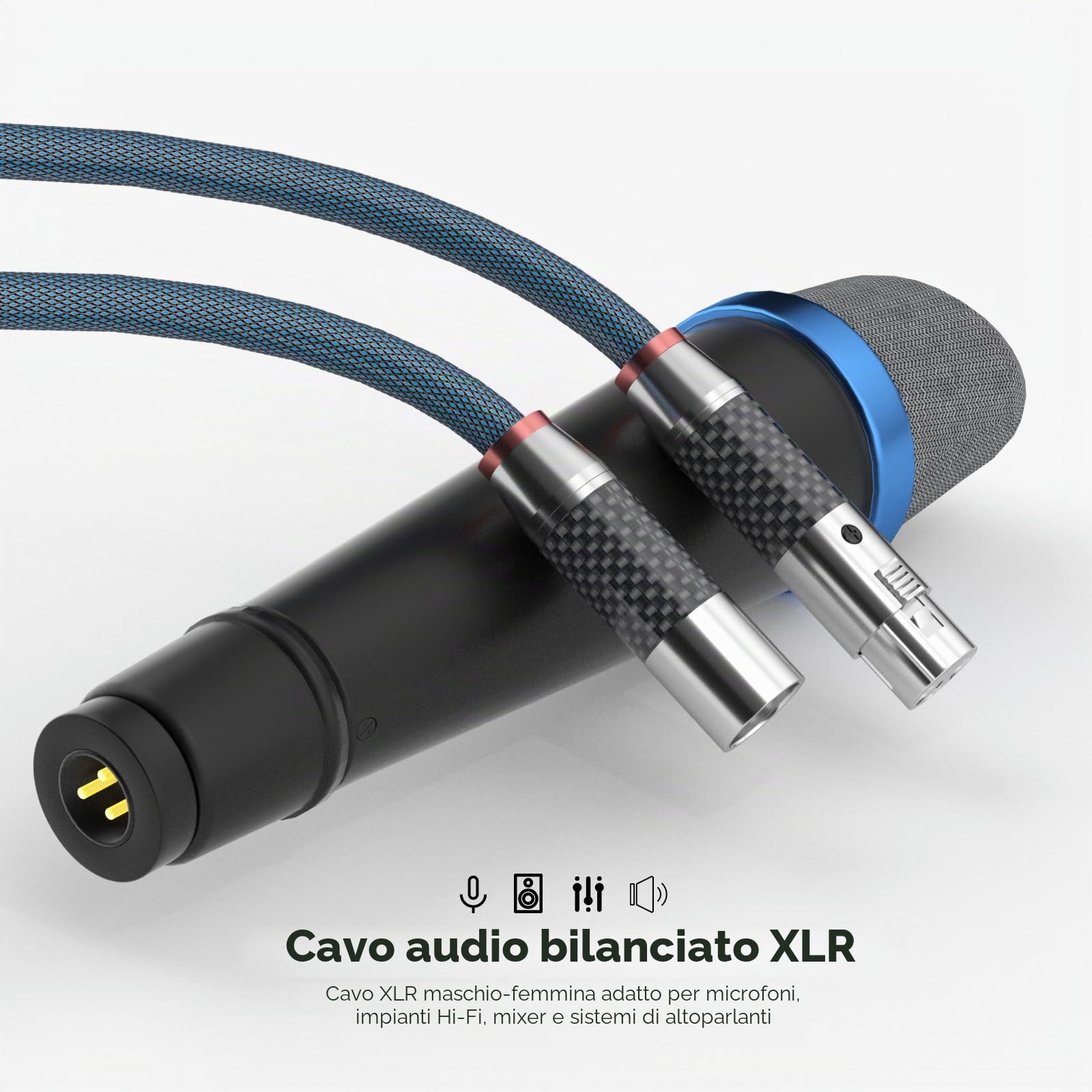 Highend - Cavo audio placcato in argento di alta qualità con connettore XLR, 3 pin, HiFi bilanciato, per lettore CD, livello di uscita e uscita (X405XR1801-1,5M)