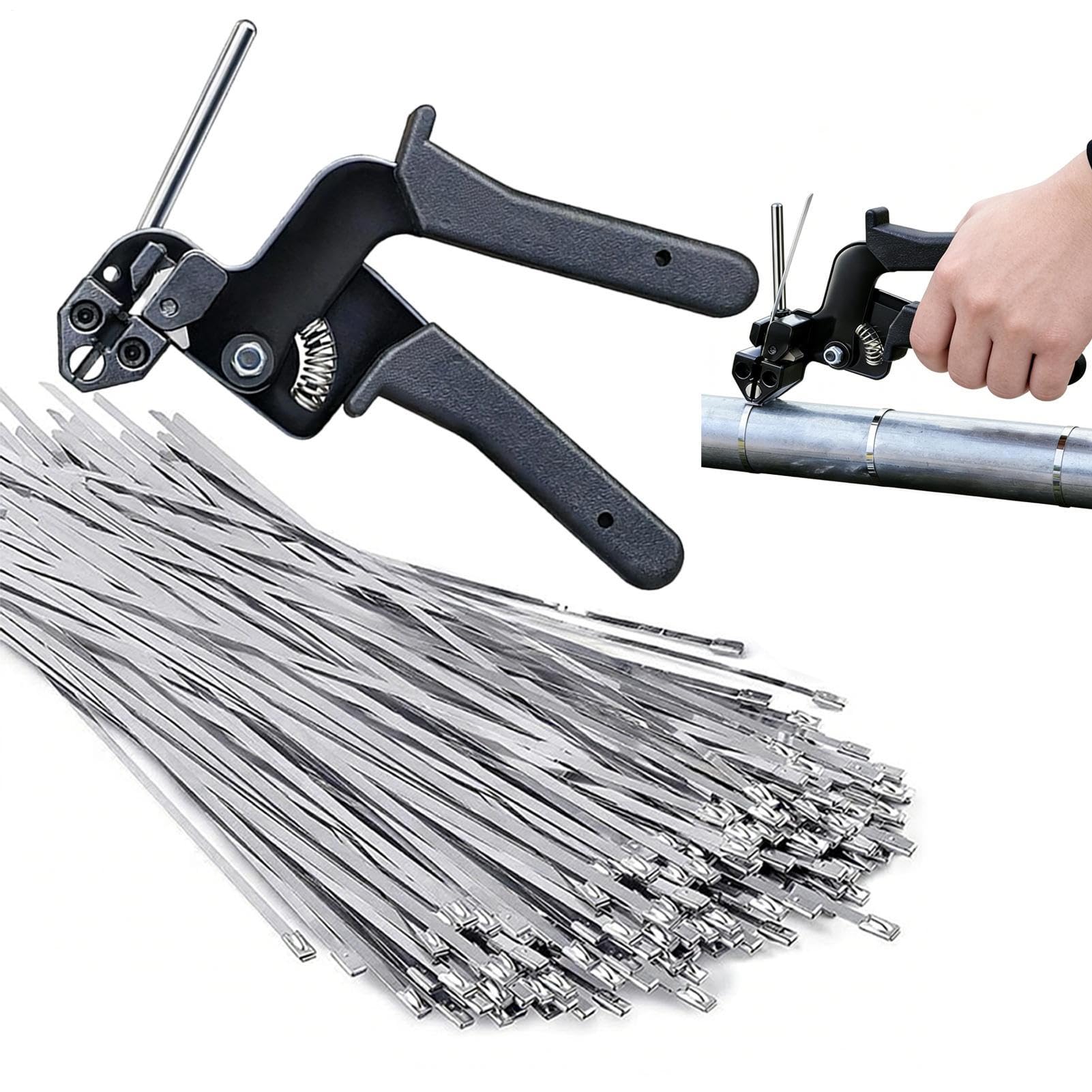 Fascette Metalliche Autobloccanti Resistenti per Carichi Pesanti 100 Pezzi | Fascette Metalliche di Fissaggio per Cavi per Macchinari, Tubi, Fienili, Recinzioni, Giardino, Scuola
