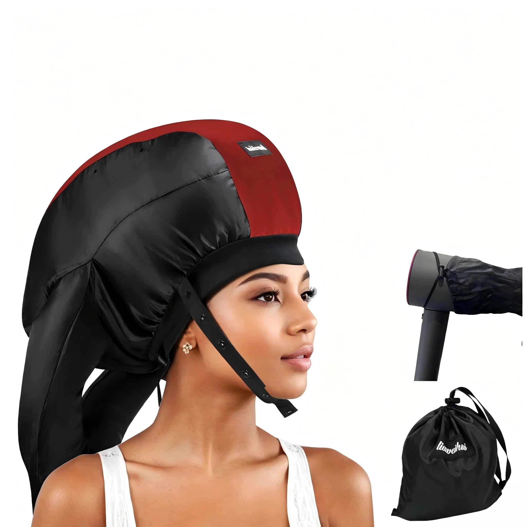 Secador de pelo con capucha, difusor de pelo ideal para cabello rizado, tu solución definitiva - Gorro de secado de gran capacidad para un peinado rápido de rizos