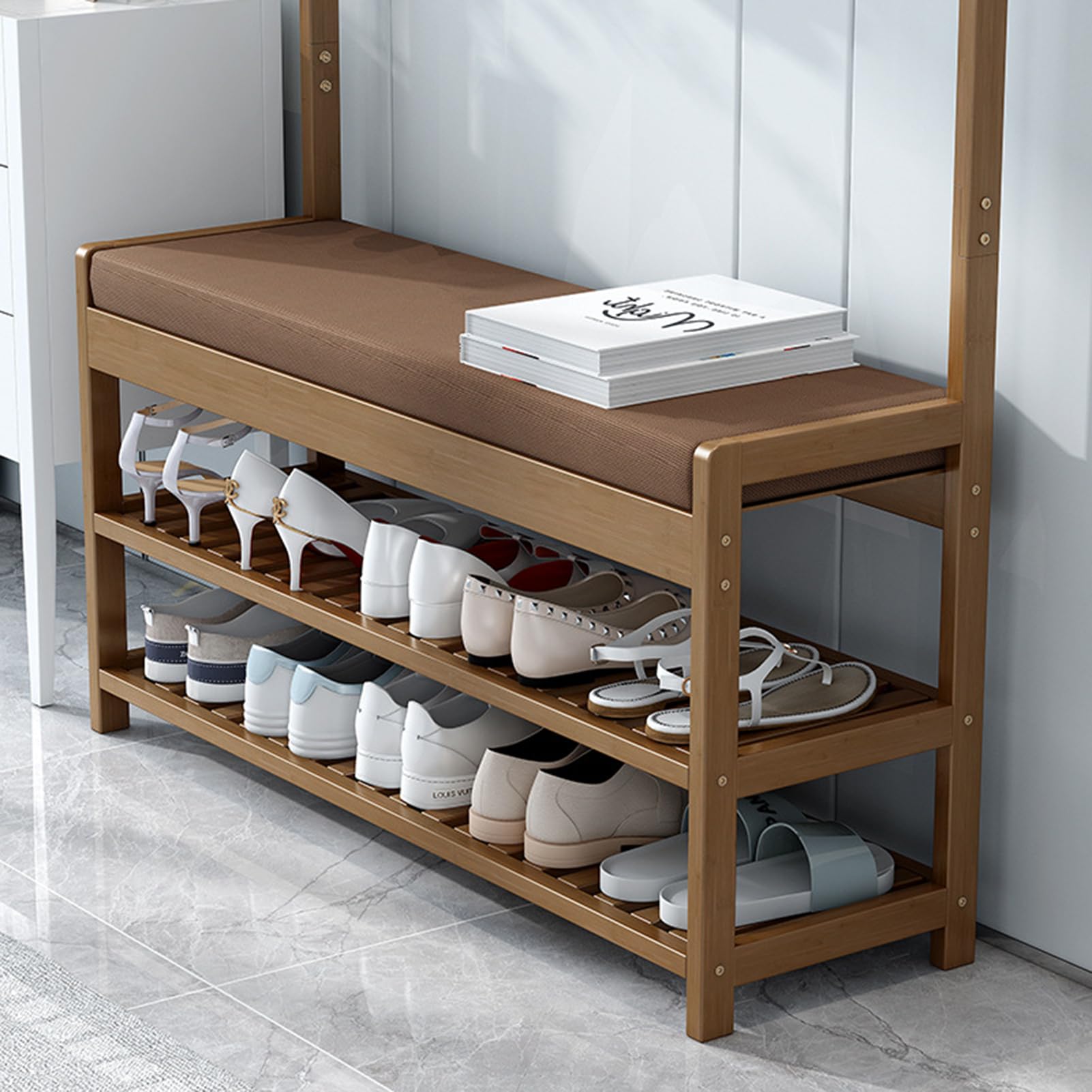 Recibidor Entrada Perchero De Estilo Industrial Con Banco Zapatero