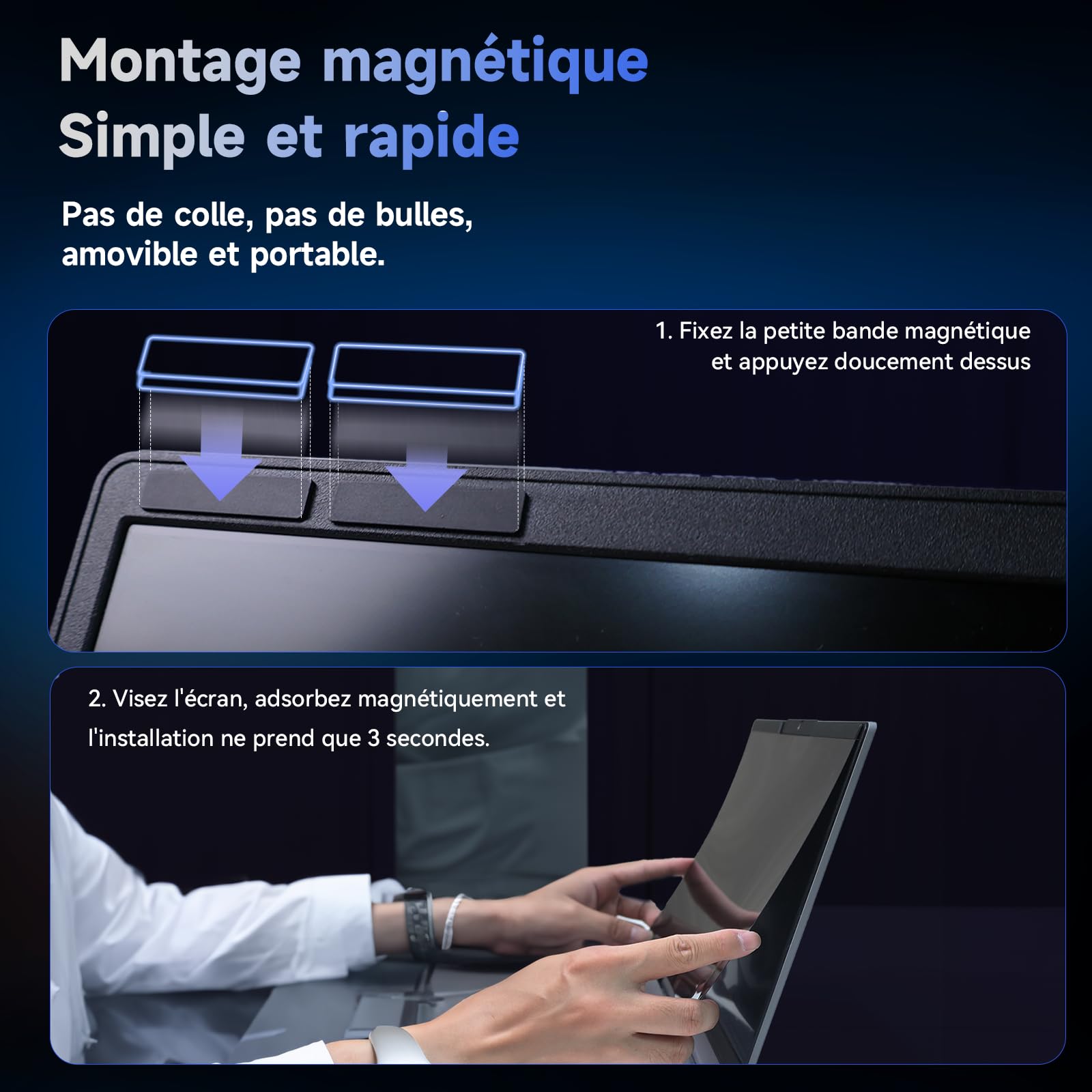 Filtro Privacy Magnetico 13.3 Pollici 16:10 per Schermo Del Computer Portatile, Rimovibile Protezione Schermo Anti Luce Blu Compatibile con Dell/ASUS/HP/Acer/Lenovo/Thinkpad/Samsung/Sony