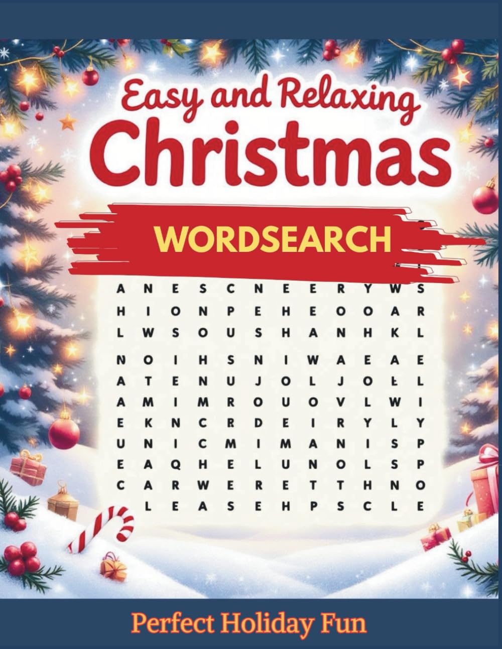 Easy Christmas Wordsearch Puzzle Book: 100 Simple Puzzles (8.5″ x 11″)