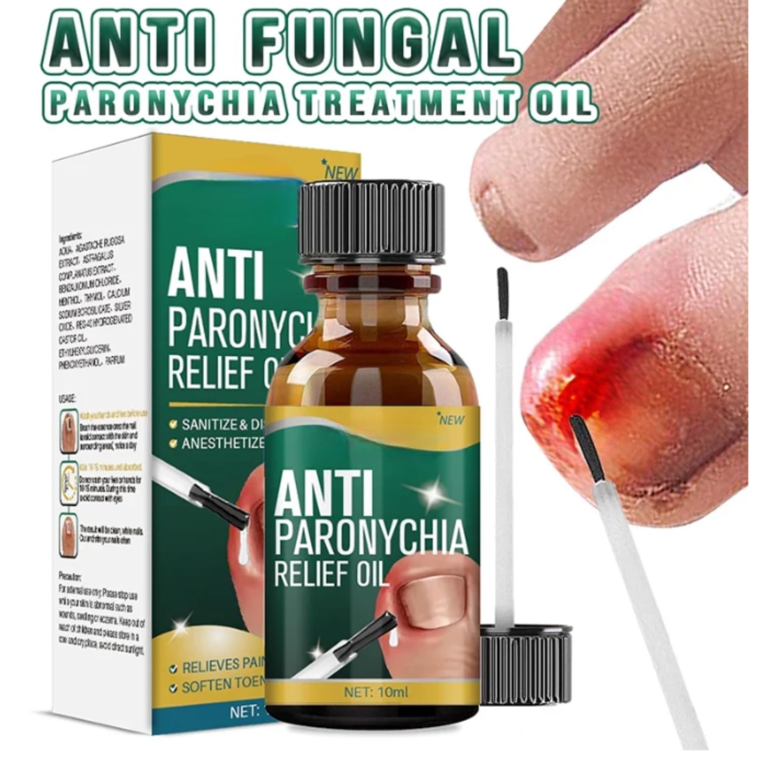 Nozti Anti Paronychia Relief Oil, 10ml, Natural Nail Treatment for Pain Relief and Disinfection - Image 2 thumbnail