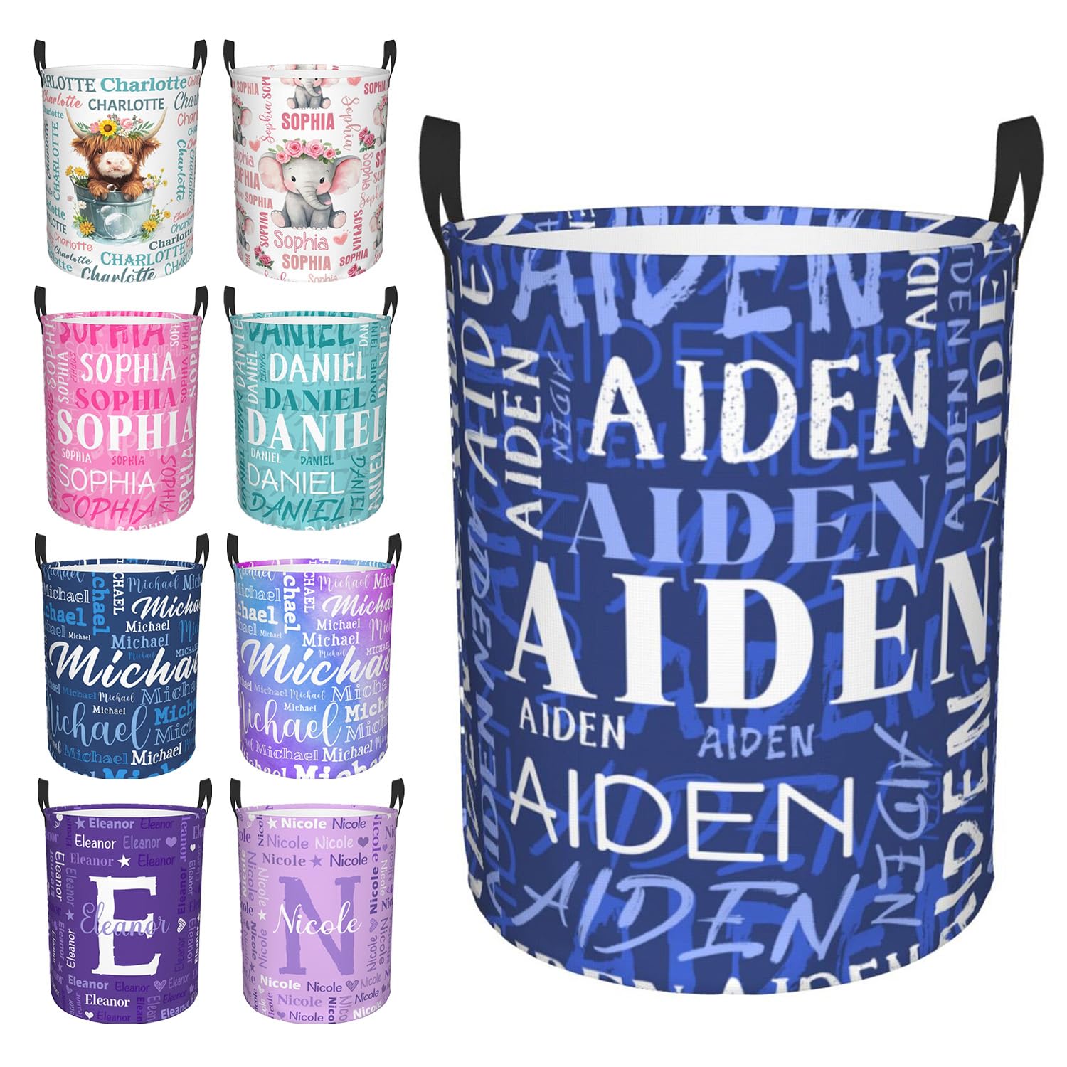 Custom Name Laundry Hamper, Personalized Laundry Baskets with Name for Boys Girls Women Men, Customized Collapsible Dirty Clothes Hamper Easy Storage Gifts for Bedroom Bathroom Living Room