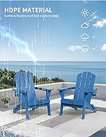 Vista 7 de Silla Adirondack plegable, sillas Adirondack de plástico texturizado de madera con soporte para 2 tazas, silla para hoguera de polietileno de alta
