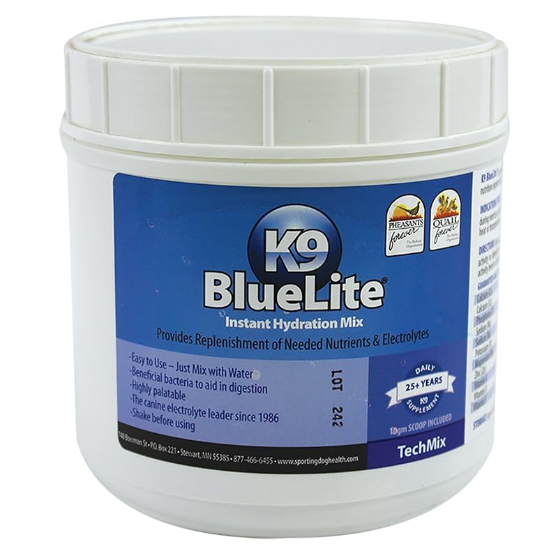 Suplemento em pó para cães com eletrólitos, vitaminas e minerais TechMix K-9 Bluelite, 794 g