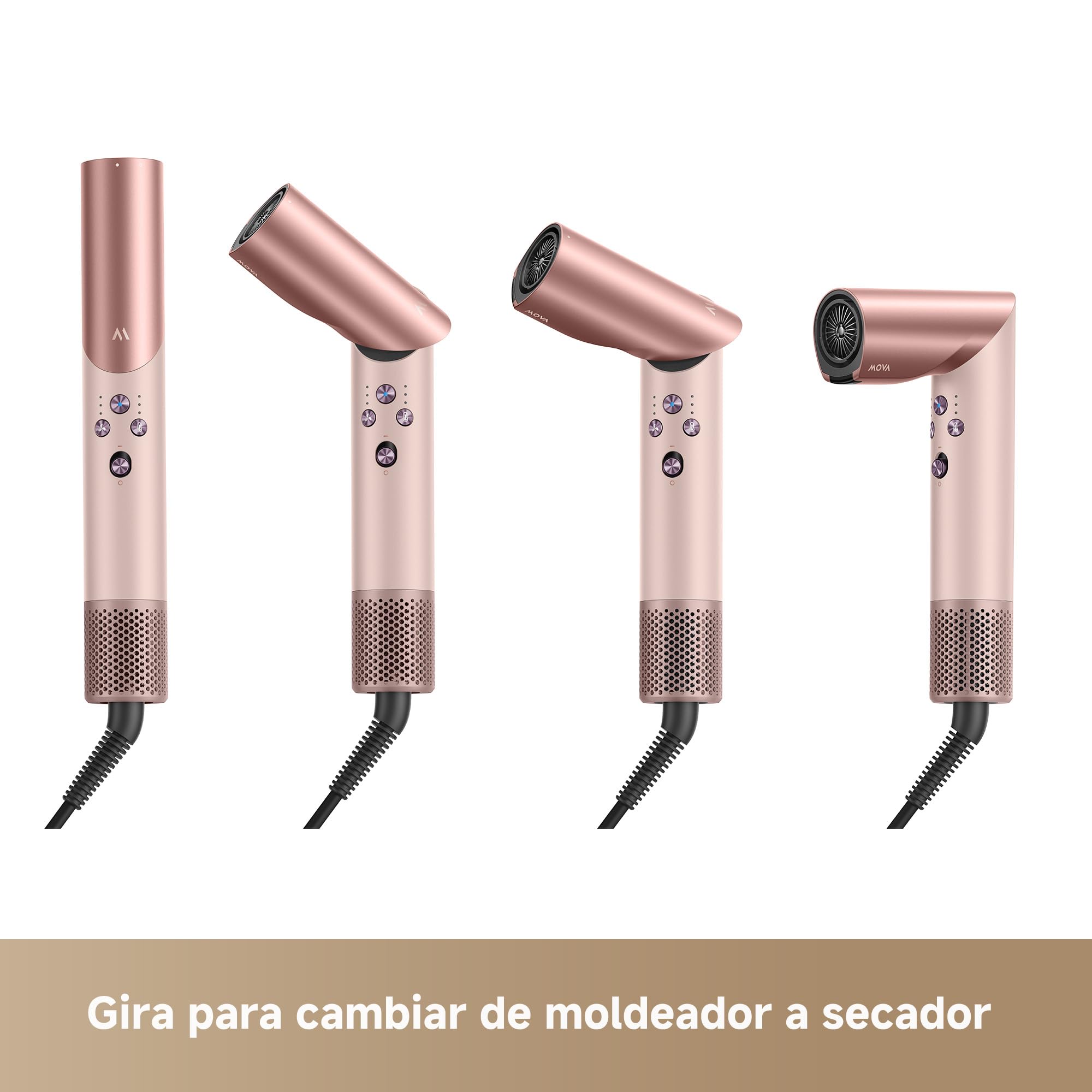 MOVA Master 10, secador de pelo y moldeador 7 en 1 para rizar | cuidado del cabello con esencia, reconocimiento inteligente de boquillas, todo en uno con estuche de almacenamiento