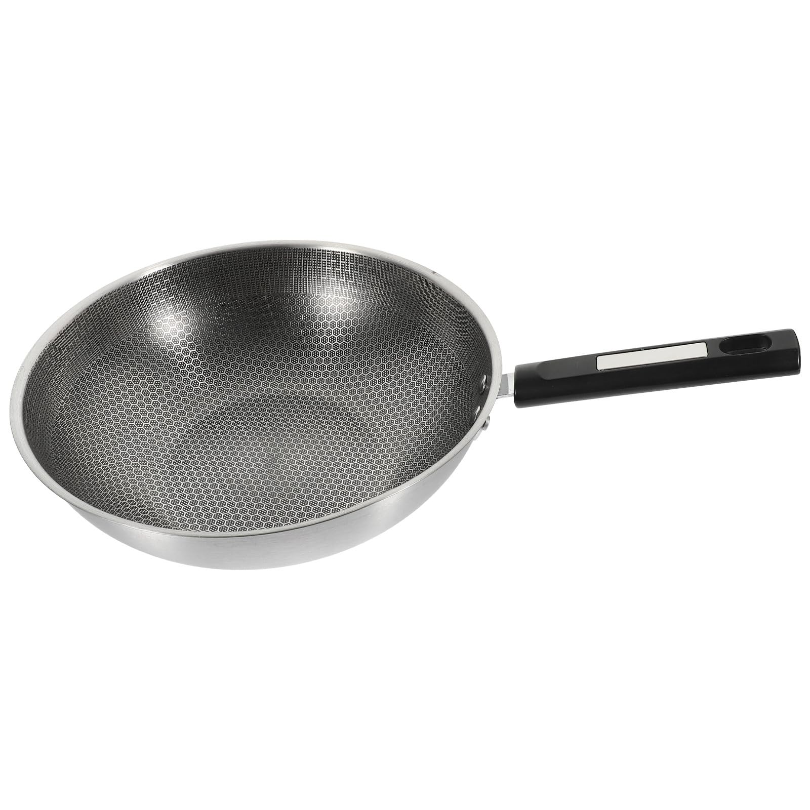 Padella e Rivestimento a Nido D'ape Antiscivolo Fondo Piatto in Acciaio Inossidabile Manico in Bakelite, Resistente al Calore per Cucina Induzione