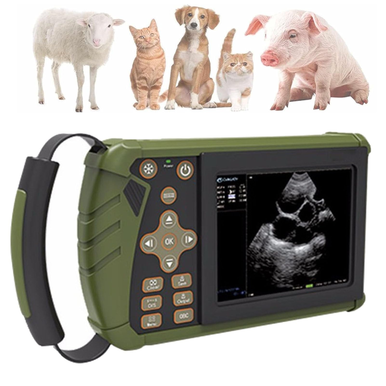 Kit scanner veterinario ad ultrasuoni - Macchina ad ultrasuoni B portatile multifunzione per animali da fattoria, ideale per rilevare gravidanze di maiali e capre