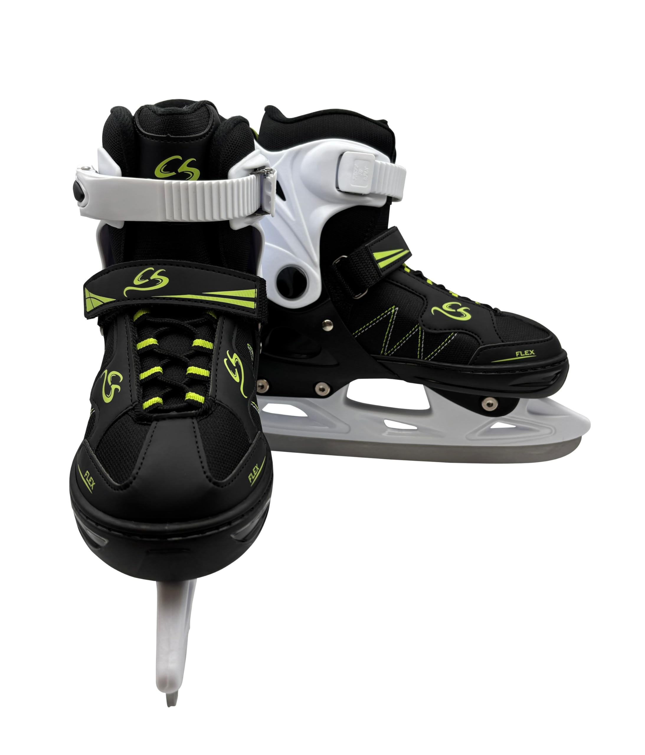 Cox Swain verstellbare Schlittschuhe Frosty, Eislaufschuhe für Kinder, Jugendliche und Erwachsene bis 100KG, vorgeschliffene Edelstahlkufe, Softboot, Black/Lilac Gr. XS (29-32)