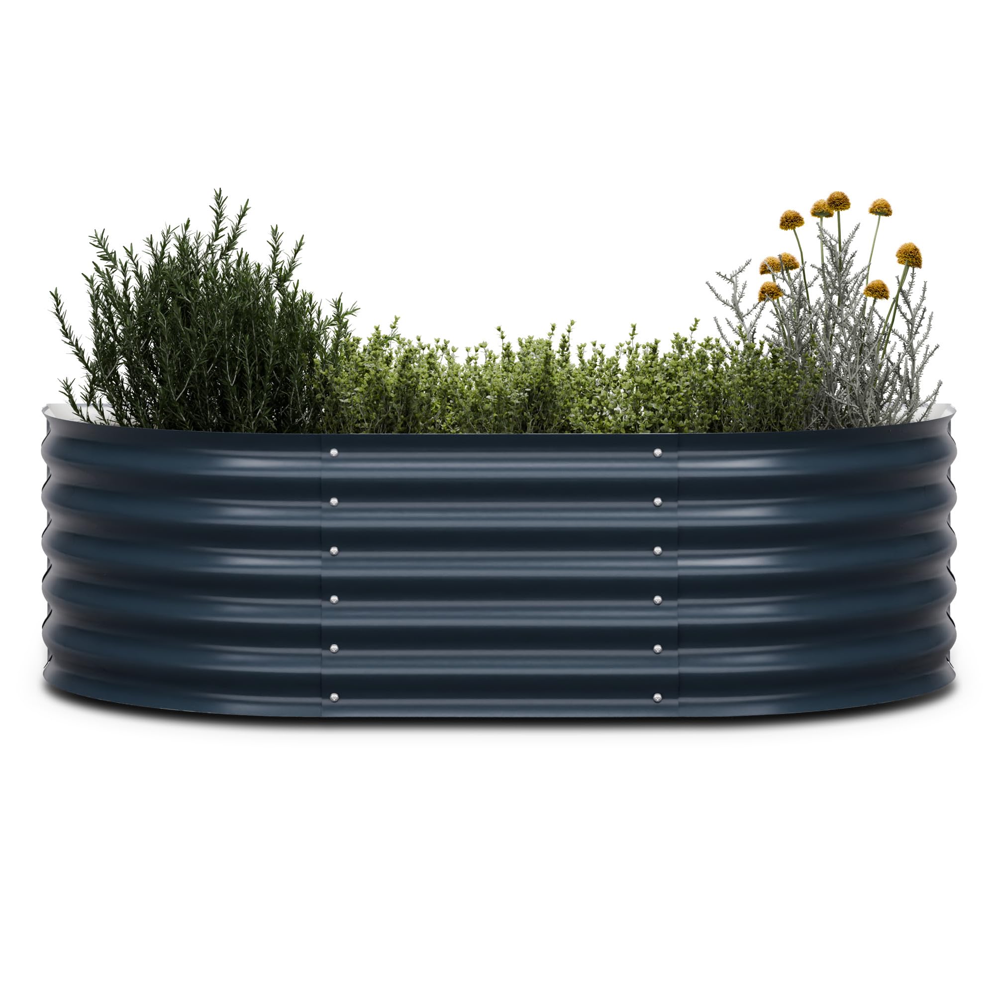 Blumfeldt Black High Grow Extended Raised Bed 150 X 43 X 60Cm Corrugated Sheet Steel Easy To Assemble Rust And Frost-Proof