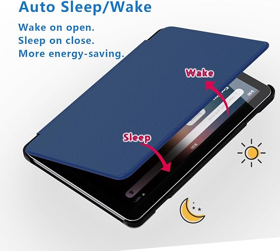 Tablet Case Fits 8 inch Tablet,Slim Soft TPU Back Smart Magnetic Stand Protective Cover,[Sleep/Wake](2024/2022/2020 Release)(Incompatible with iPad Samsung TCL 8inch Tablet) (Dark Blue)
