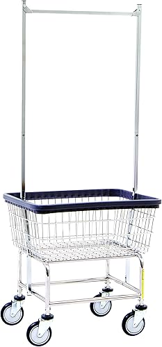 Carrito de lavandería estándar de alambre, de doble poste, de R&B