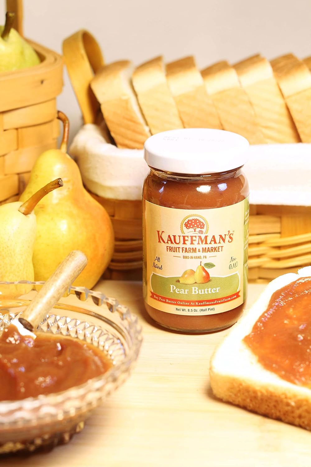 Kauffman Orchards Homemade Pear Butter Spread, 8.5 Oz. (Pack of 2)