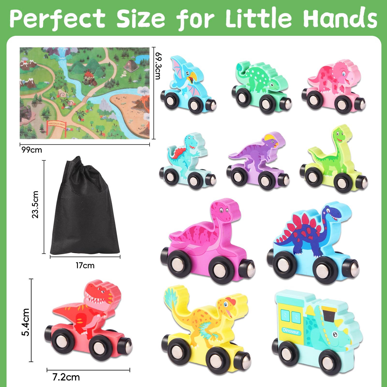 iFunLong Wooden Magnetic Dinosaur Train Toys for Toddlers Montessori Toys for 1-3 Year Old Boys Girls - Image 2