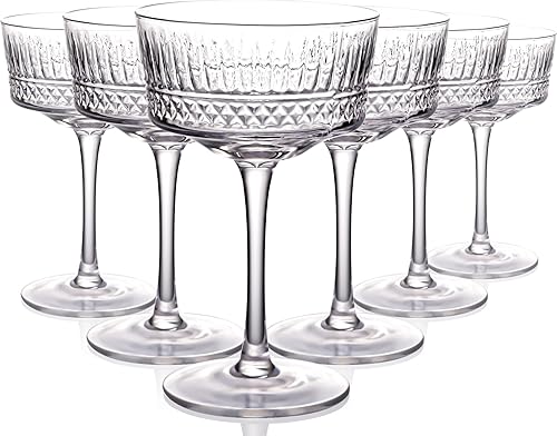 Physkoa Juego de 6 vasos de Martini vintage