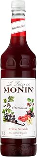 MONIN Premium Grenadine Syrup 1L for Cocktails and Mocktails. Vegan-Friendly, Allergen-Free, 100 Percent Natural Flavours and Colourings