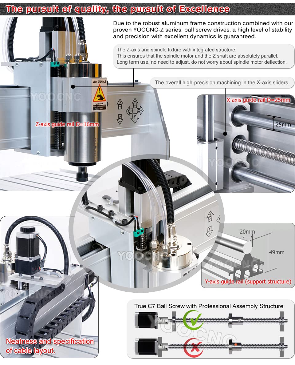 USB 8060 2.2KW Router CNC/máquina de grabado CNC/fresadora CNC/máquina CNC + interruptor de fin de carrera 600 x 800 mm 2.2KW spindle