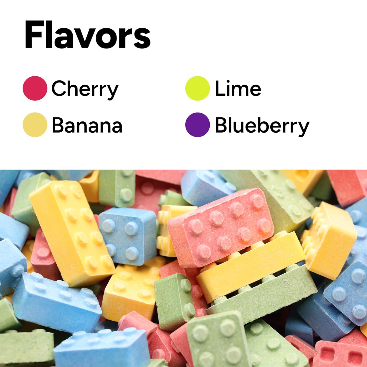 Candy Blocks - Build, Play, and Snack - 100% Edible, Assorted Flavors - Fun Brick-Shaped Hard Candies for Kids - Perfect Party Treats & Decorations - 1.7lb Bulk Pack