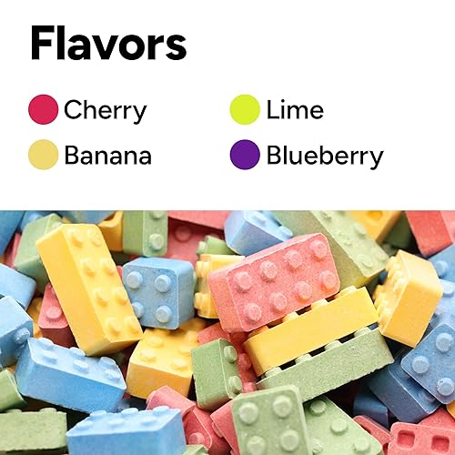 Miniatura 3 de Bloques de caramelo – Construye, juega y merienda – 100% comestibles, sabores surtidos – Divertidos caramelos duros en forma de ladrillo para niños