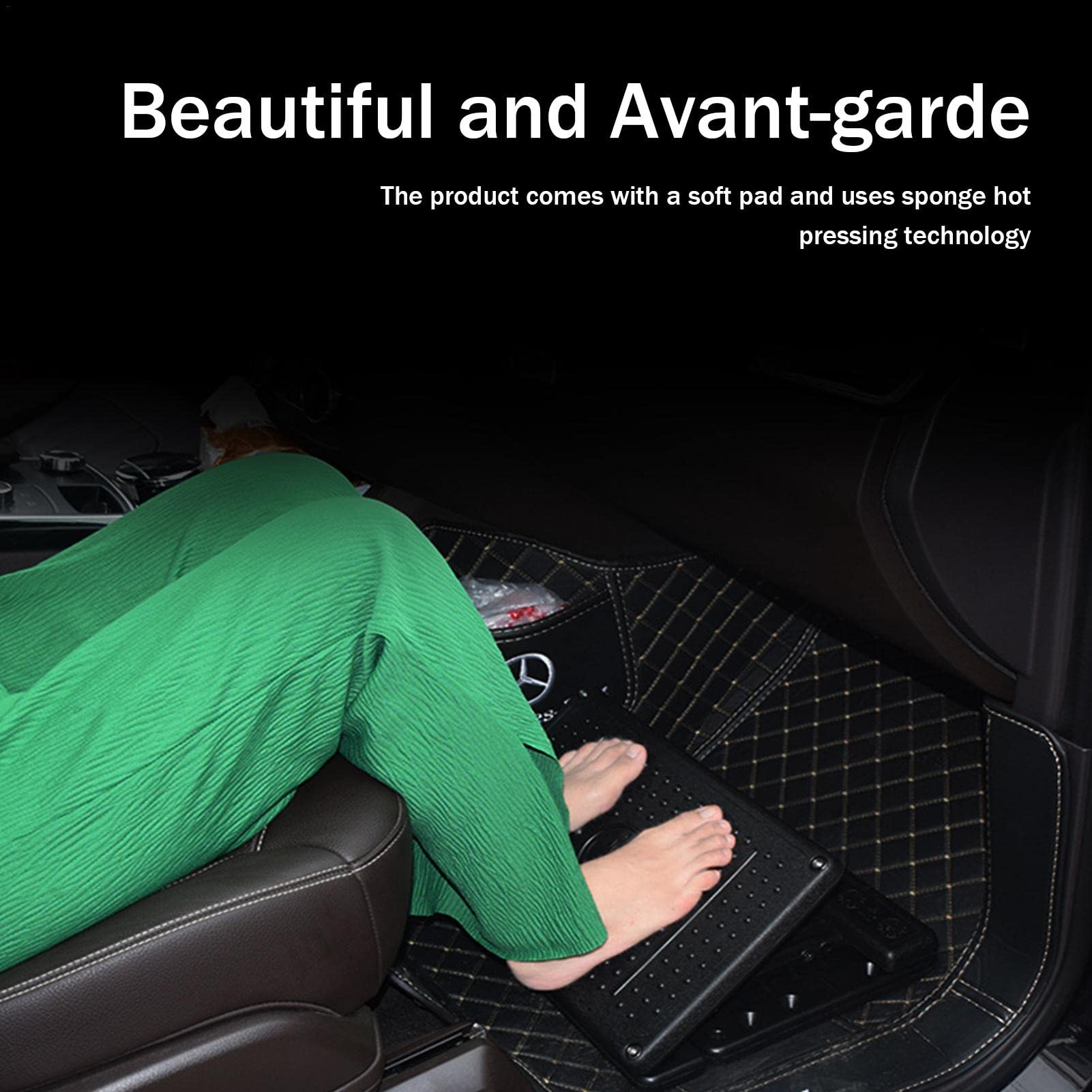 Verstellbare Fußstütze Rutschfeste Fußablage Mit Massage-Funktion Ergonomische Fußbank Mit Abnehmbarem Weichem Fußstützenpolster Für Auto, Unter Dem Schreibtisch, Zuhause, 4-stufige Höhenverstellung