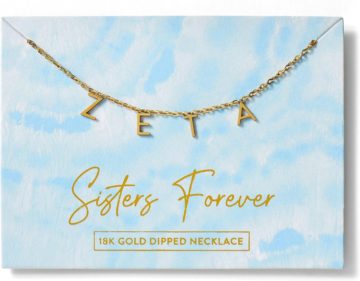 Sorority Shop Zeta Tau Alpha Necklace — ZTA Name Necklace, 18K Gold Plated Sorority Gifts Necklace, Long-Lasting Zeta Tau Alpha Gifts for Women - Image 2