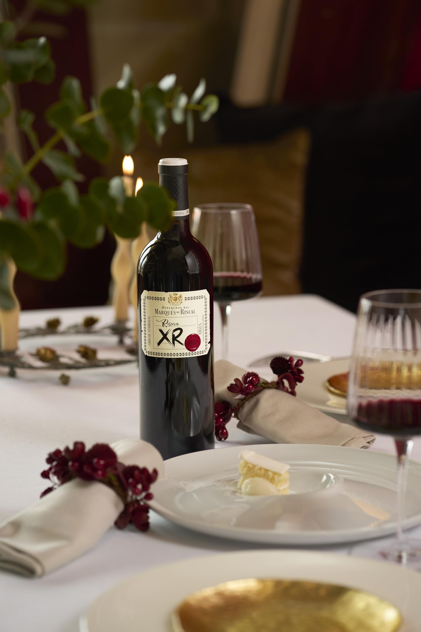 XR de Marqués de Riscal - Vino tinto Reserva Denominación de Origen Calificada Rioja, Variedad Tempranillo, 24 meses en barrica, Estuche de 2 botellas de 750 ml
