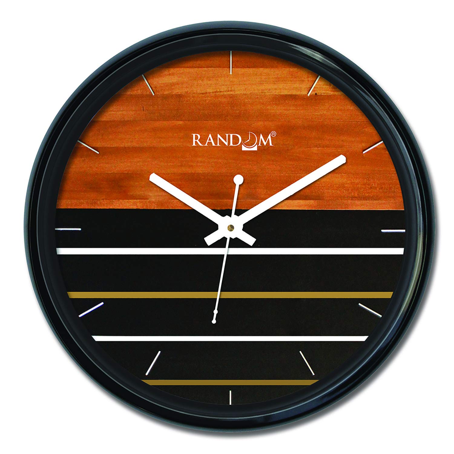Random Wall Clock For Living Room, Bedroom, Home, Office, Kitchen, Round Shaped Designer Plastic Wall Clock For Home Decor, 12- inch, Black 30 x 30 cm(RC-6655)